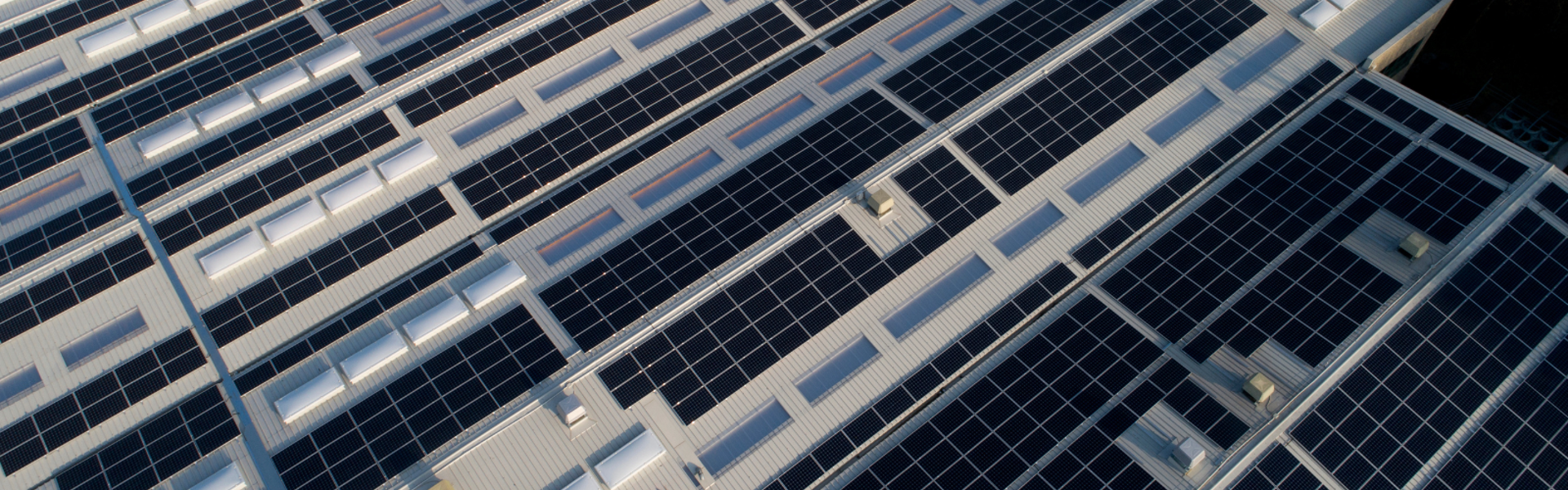 Solar panels on an industrial building